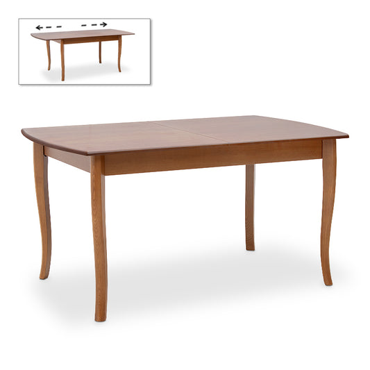 Τραπέζι Belfast Megapap μασίφ ξύλο-MDF επεκτεινόμενο χρώμα καρυδί 150/200x89x78εκ. - Hippie Home 