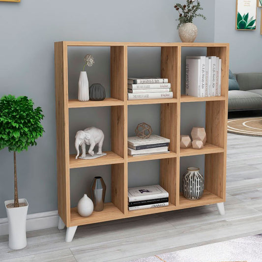 Βιβλιοθήκη μελαμίνης Saul Megapap χρώμα pine oak 88,2x20x88,2εκ. - Hippie Home 