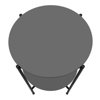 Βοηθητικό τραπεζάκι Argento Megapap μεταλλικό - μελαμίνης χρώμα ανθρακί 43x43x60εκ. - Hippiehome.gr