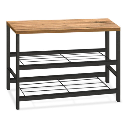 Παπουτσοθήκη Dalia Megapap 6 ζευγών μεταλλική - μελαμίνης χρώμα μαύρο - pine oak 65x30x45εκ. - Hippiehome.gr