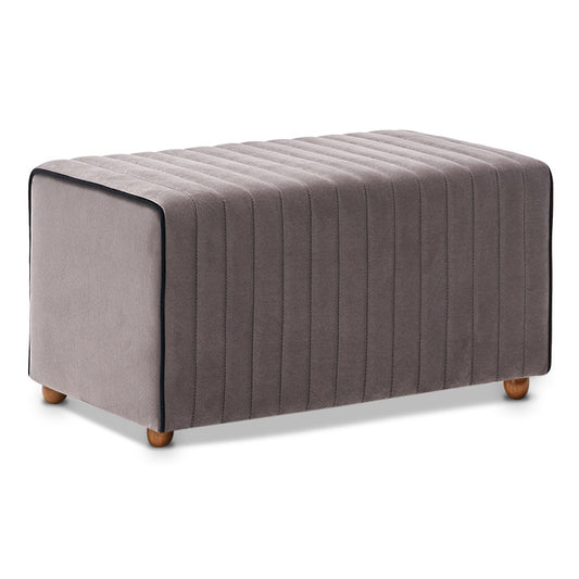 Σκαμπώ Mabel Megapap βελούδινο χρώμα γκρι 80x40x40εκ. - Hippiehome.gr