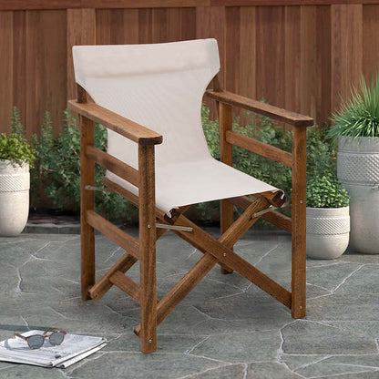 Πολυθρόνα σκηνοθέτη Queen Megapap ξύλινη μασίφ οξιά χρώμα καρυδί εμποτισμού με διάτρητο εκρού πανί 61x57x86εκ. - Hippiehome.gr