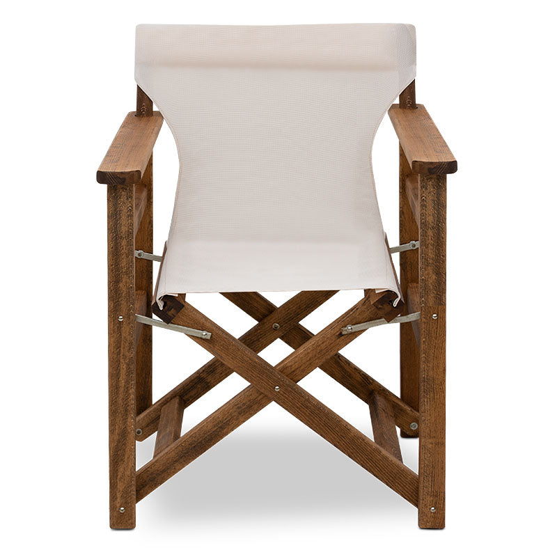 Πολυθρόνα σκηνοθέτη Queen Megapap ξύλινη μασίφ οξιά χρώμα καρυδί εμποτισμού με διάτρητο εκρού πανί 61x57x86εκ. - Hippiehome.gr