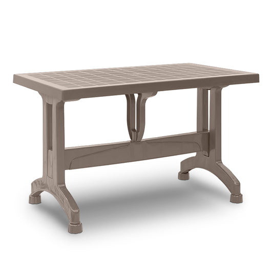 Τραπέζι πολυπροπυλενίου Callan Megapap χρώμα cappuccino 120x70x73εκ. - Hippie Home 