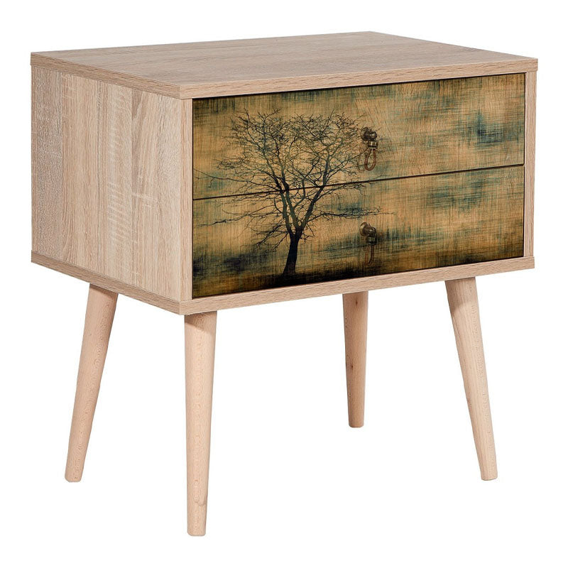 Soho Megapap nightstand made of melamine sonoma color 60x40x61cm.