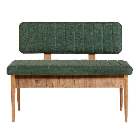 Two-seater sofa - Alden Megapap melamine bench - green fabric 110x40x85cm.