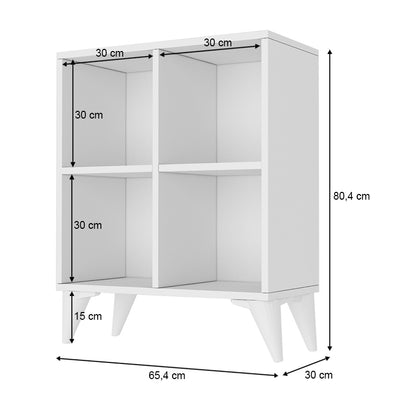 Console - Bookcase Oliver Megapap color white 65.4x30x80.4cm.