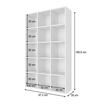 Βιβλιοθήκη Oliver Megapap χρώμα λευκό 97,2x30x160,8εκ.