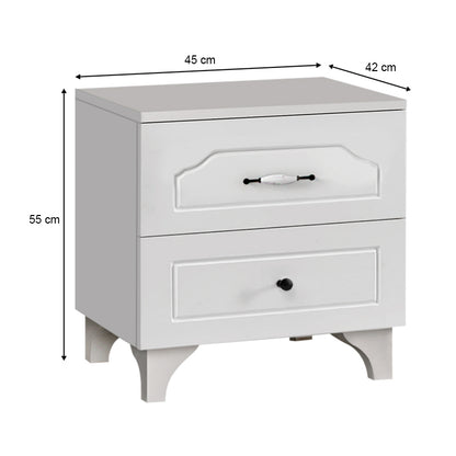 Assos Megapap bedside table color white 45x42x55cm.