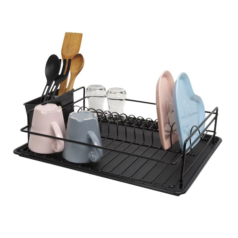 Πιατοθήκη μεταλλική Perilla χρώμα μαύρο 46x33x12εκ. - Hippiehome.gr