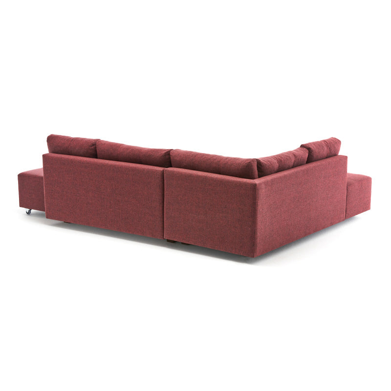 Γωνιακός καναπές - κρεβάτι Manama Megapap αριστερή γωνία υφασμάτινος χρώμα μπορντώ 280x206x85εκ. - Hippie Home 