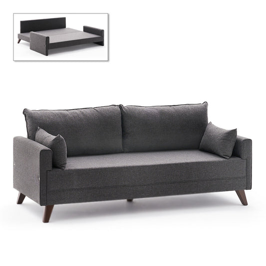 Sofa-bed Bella Megapap three-seater fabric anthracite color 208x81x85cm.