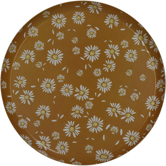Δίσκος Λουλούδια Πολύχρωμο Μέταλλο 25.5x25.5x1.5cm - Hippie Home 