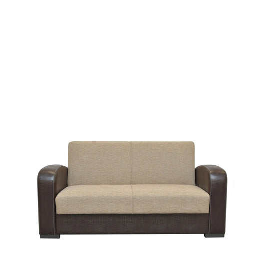 Καναπές Κρεβάτι Διθέσιος MARTINI Καφέ PU 154x87x90cm - Hippie Home 