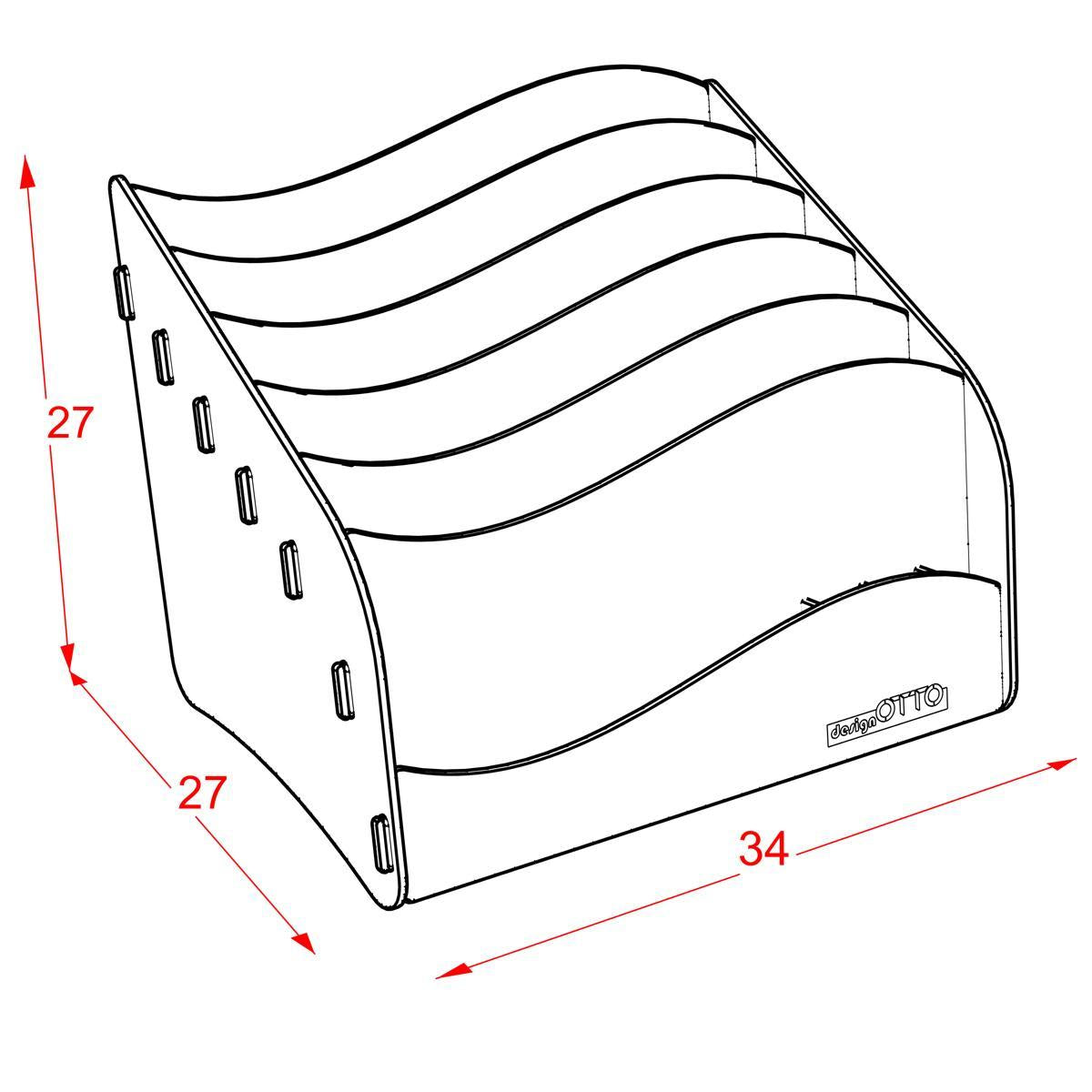 Θήκη Οργάνωσης Εγγράφων WAVY Λευκό Μελαμίνη 34x27x27cm - Hippie Home 