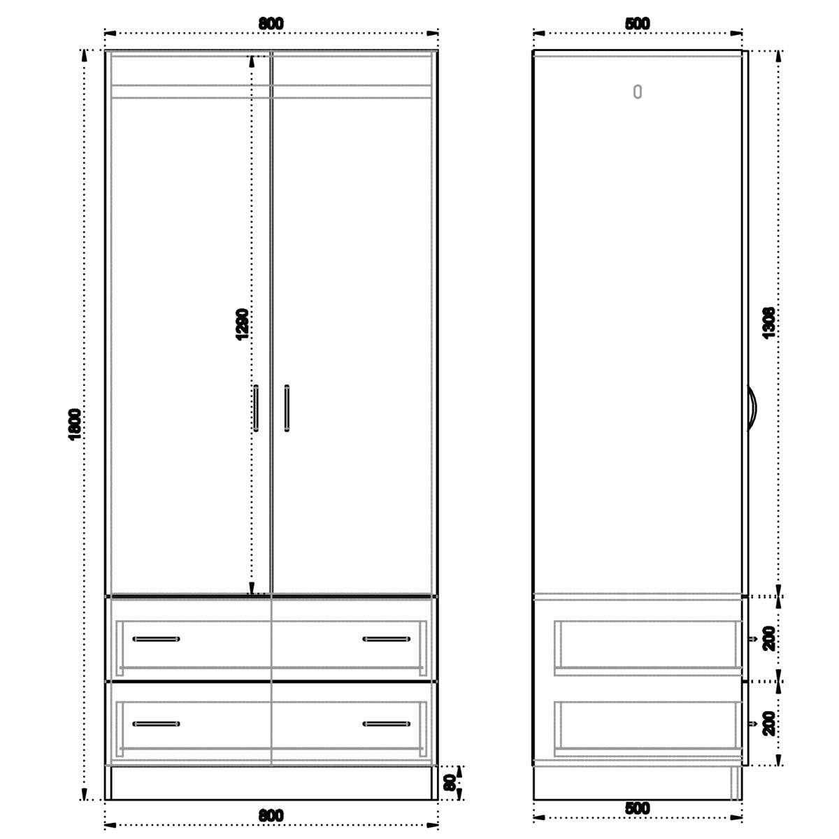 Ντουλάπα EΛΠINIKH Μοριοσανίδα Wenge 80x52x180cm - Hippie Home 