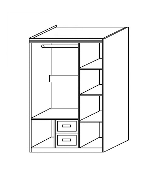 Ντουλάπα CAMELLIA Φυσικό Χρώμα 120x50x195cm - Hippiehome.gr