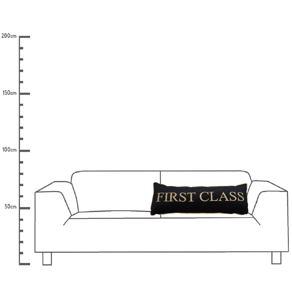 Μαξιλάρι First Class Μαύρο Βελούδο 30x80cm - Hippie Home 